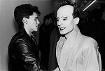 Pravda on Crosby St. in SoHo promised a radical new concept in nightlife. It stayed open one night, due to improper permits and neighbor's complaints. The first event was a party for Wet Magazine and a Fiorucci fashion show. The late Klaus Nomi.<br>11/08/1979. NYC<br>SN 2831-36a