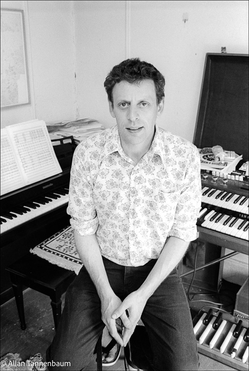 Phillip Glass in his home music studio